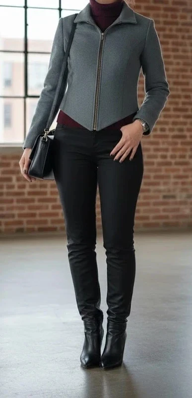 Lange grijze jas die kan worden omgevormd tot een nieuwe blazer – photo 2